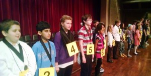25 competitors, above, participated in the 2016 Coweta County School System Spelling Bee on January 7. The 4th through 8th grade students, representing Coweta County’s 19 elementary schools and 6 middle schools, were the winners or runs-up of their school’s spelling bee. This year’s bee was sponsored by BB&T bank of Newnan, and held at the Centre for Performing and Visual Arts.