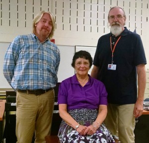 Above, left to right, are ​Doug Keys​, ​Director of Strings Performance at the ​C​entral Educational Center​, Centre Strings Director Lyn Schenbeck, and ​Pat Patten​,​ Director of Music Technology​ at CEC​.